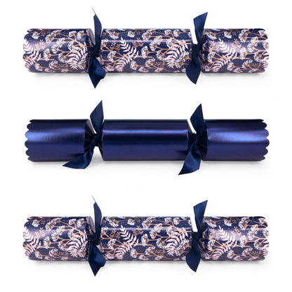 Regency Luxury Crackers - Navy Floral (Set of 6) by Celebration Crackers - Christmas Cracker Warehouse