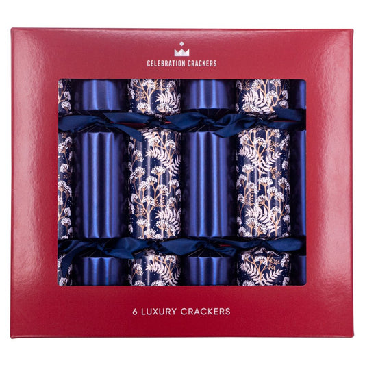 Regency Luxury Crackers - Navy Floral (Set of 6) by Celebration Crackers - Christmas Cracker Warehouse
