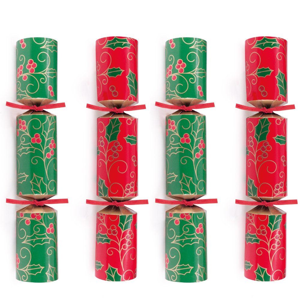 Swirling Holly Crackers (Box of 50) by Celebration Crackers - Christmas Cracker Warehouse